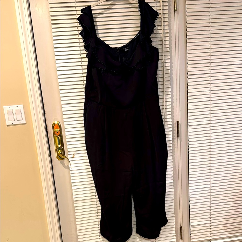 City Chic Black Ruffled Jumpsuit